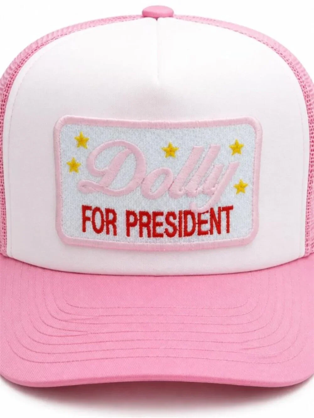 Dolly For President Embroidered Patch Pink Richardson 112 Trucker Hat New Retro